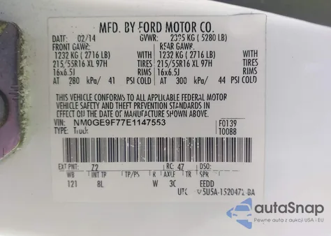 2014 Ford Transit Connect Xlt from USA, damaged, VIN NM0GE9F77E1147553